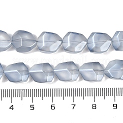 電気メッキガラスビーズセット  艶消し  ファセットポリゴン  ライトスチールブルー  12.5x9.5x7mm  穴：1mm  約50個/連  23.86インチ（60.6cm）&nbsp;EGLA-C009-01A-PL03