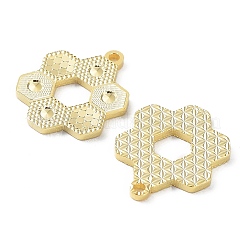 925スターリングシルバーペンダント  六角フラワーチャーム  テクスチャ  18KGP本金メッキ  16x13x1.2mm  穴：1.2mm&nbsp;STER-C003-14G