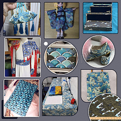 綿織物  服装アクセサリー  海の波模様  コーヒー  1000x1540x0.5mm&nbsp;DIY-WH0671-278