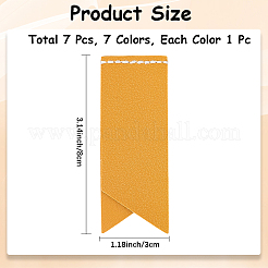 PUレザーブックマーク7色7個  長方形  ミックスカラー  80x30mm  1pc /カラー&nbsp;AJEW-CL0001-21