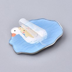冷蔵庫用マグネットアクリル装飾  ウサギとアヒル  ライトスカイブルー  29.5x42x4mm&nbsp;AJEW-F042-13