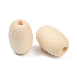 木材ヨーロッパのビーズ  大穴ビーズ  オーバル  湯通しアーモンド  29x19mm  穴：5mm&nbsp;WOOD-F017-04