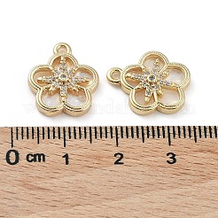 真鍮キュービックジルコニアチャーム  シェルと  花  18KGP本金メッキ  16x14x3mm  穴：1.4mm&nbsp;KK-M259-01G