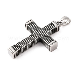 316サージカルステンレススチール製ビッグペンダント  クロスチャーム  アンティークシルバー  53x34.5x7.5mm  穴：9x4mm&nbsp;STAS-Z073-57AS-02