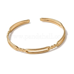 女性用304ステンレススチールカフバングル  ゴールドカラー  1/4インチ（0.55cm）  内径：2-1/4インチ（5.65cm）&nbsp;LS-BJEW-H635-02G