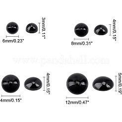 天然石ブラックストーンカボション  半円/ドーム  6mm / 8mm / 10mm / 12mm  40個/箱&nbsp;G-GA0001-12A