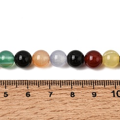 天然石瑪瑙ビーズ連売り  染め＆加熱  ラウンド  8~8.5mm  穴：1mm  約48個/連  15.1インチ&nbsp;X-G-F417-05-8mm