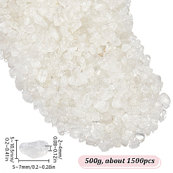 500g天然水晶チップビーズ  ロッククリスタルビーズ  穴なし/ドリルなし  5~10.5x5~7x2~4mm  約3000個/1000g&nbsp;G-SP0001-08