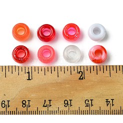424g8色アクリルビーズ  ツートン  バレル  ファイヤーブリック  9x6mm  穴：3.5~3.8mm&nbsp;KY-FS0001-22A
