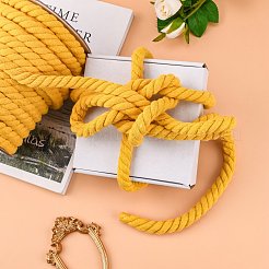 3プライマクラメコットンコード  ツイストコットンロープ  壁掛け用  植物ハンガー  工芸品や結婚式の装飾  きいろ  12mm  約21.87~24.05ヤード（20~22m）/ロール&nbsp;OCOR-L039-F09