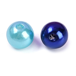 ABSプラスチックパール調ビーズ  ラウンド  ミックスカラー  ダークターコイズ  6~10x5~9mm  穴：1.8~2.5mm  約1351個/500g&nbsp;KY-G030-01E