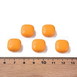 不透明なアクリルビーズ  正方形  オレンジ  15x15x7.5mm  穴：1.2mm  約375個/500g&nbsp;MACR-S373-147-A07