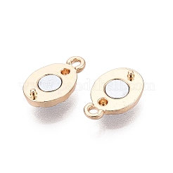 真鍮製マグネットクラスプ  織り楕円形  18KGP本金メッキ  15x8x5mm  穴：1.4mm&nbsp;KK-Q074-01G