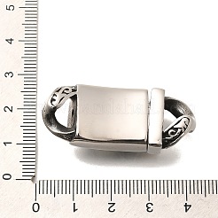 304ステンレススチール製マグネット留め具  スカル  アンティークシルバー  41x16x13mm&nbsp;STAS-R140-20AS