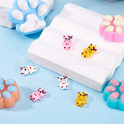6本3色合金ペンダント  猫の形  ミックスカラー  17x11x5.5mm  穴：1.2mm  2個/カラー&nbsp;FIND-TADJ0001-14