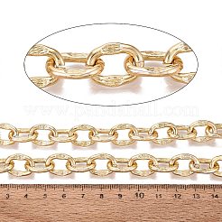 アルミアズキチェーン  溶接されていない  スプールで  ゴールドカラー  16.5x12.5x2.5mm  約32.81フィート（10m）/ロール&nbsp;CHA-Q001-08G