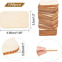 ポプラウッドカボション  長方形  空白のタグ  バリーウッド  49.5x33x2.5mm&nbsp;WOOD-NB0001-95
