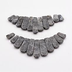 天然ラルビカイトビーズ連売り  段階的なファンペンダント  焦点ビーズ  16~39x9.5~10x5mm  穴：1mm  11個/連  3.27インチ&nbsp;G-P298-J01