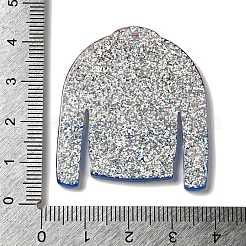 クリスマスをテーマにしたプリントアクリルパーツ  服  40x35x2mm  穴：1.5mm&nbsp;OACR-L018-07D
