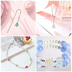 100個の透明なガラスビーズ  クリスマスツリー  ミックスカラー  16.5x15x5.5mm  穴：1.2mm&nbsp;GLAA-CJ0002-25