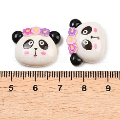 オペーク樹脂カボション  ホワイト  パンダ  17x20.5x7mm&nbsp;RESI-XCP0002-65A