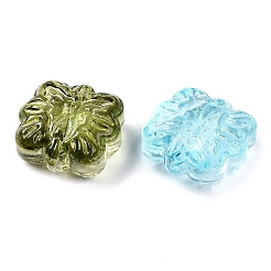 透明ガラスビーズ  蝶  グラデーションカラー  ミックスカラー  12.5~13x14x6mm  穴：1~1.2mm&nbsp;GLAA-N001-70
