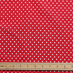 水玉模様の綿生地  服装アクセサリー  レッド  1450~1500x0.1mm&nbsp;AJEW-PH0009-13A