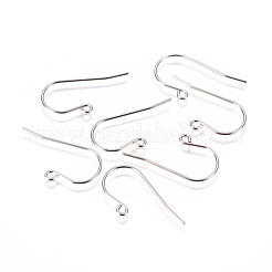 変色しにくい304ステンレススチール製ピアスフック  水平ループ付き  ステンレス鋼色  27.5x16.5x0.8mm  穴：1.8mm  21ゲージ  ピン：0.7mm&nbsp;A-STAS-F227-29-P