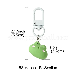 動物樹脂ペンダント装飾  亜鉛合金スイベルスナップフッククラスプ付き  混合図形  ミックスカラー  5.5cm  5スタイル  1個/スタイル  5個/セット&nbsp;HJEW-FZ00014