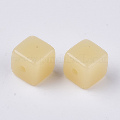 模造ゼリーアクリルビーズ  キューブ  ライトカーキ  12x12x12mm  穴：2.5mm&nbsp;LS-JACR-R022-A05