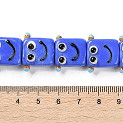 手作りランプワークビーズ連売り  ロボット  藤紫色  16x19.5x9.5mm  穴：1.8mm  約30個/連  18.90''（48センチメートル）&nbsp;LAMP-Q036-07A