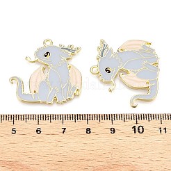 合金エナメルチャーム  ライトゴールド  翼竜のチャーム  ライトブルー  29.5x32x1.5mm  穴：2mm&nbsp;X-ENAM-A143-10KCG-04