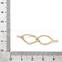 真鍮製コネクタチャーム  ねじれた葉のリンク  18KGP本金メッキ  10x41x2.5mm  穴：1mm&nbsp;KK-CBA0C2F-15G