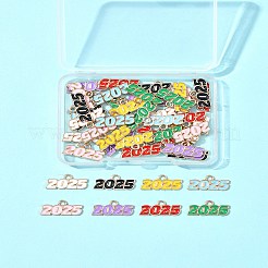 48本8色合金エナメルペンダント  ナンバー2025チャーム  ライトゴールド  カドミウムフリー＆鉛フリー  ミックスカラー  9x18x1.5mm  穴：1.8mm  6個/カラー&nbsp;ENAM-FS0002-41