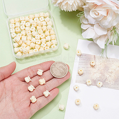 合成サンゴ染めビーズ100個  花  モカシン  8~8.5x8.5mm  穴：1.5mm&nbsp;CORA-SP0001-28