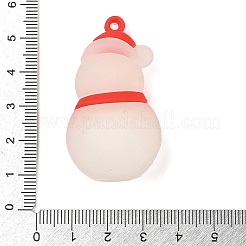 ポリ塩化ビニールのプラスチックチャーム  クリスマスのために  レッド  雪だるま  48.5x26x18.5mm  穴：2.5mm&nbsp;KY-I010-03A