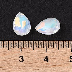 ガラスカボション  多面カット  ティアドロップ  クリアAB  10x7x4mm  72個/セット&nbsp;GLAA-N0028-07D