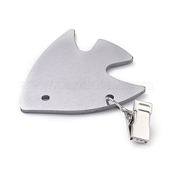 430 ステンレススチール製魚型テーブルカバー テーブルクロス ウェイト  ステンレス鋼色  79x63x2.5mm&nbsp;STAS-WH0015-11P