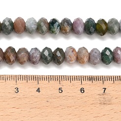 天然石インディアン瑪瑙ビーズ連売り  ロンデル  多面カット  8~8.5x5~5.5mm  穴：0.9~1mm  約75~76個/連  15.08~ 15.28インチ（38.3~38.8cm）&nbsp;G-C259-A02-5x8mm