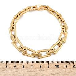 304ステンレススチール台形リンクチェーンブレスレット女性男性用  イオンプレーティング（ip）  ゴールドカラー  8-5/8インチ（22cm）&nbsp;BJEW-F488-40G