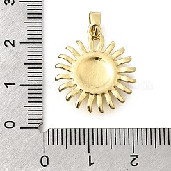 真鍮チャーム  18KGP本金メッキ  長持ちメッキ  太陽のチャーム  21x18.5x2.5mm  穴：5x3mm&nbsp;KK-B187-02B-02G