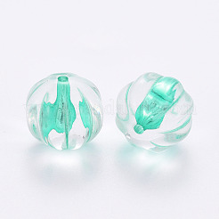 透明なアクリルビーズ  カボチャ  ターコイズ  17.5x16mm  穴：1.8mm  約183個/500g&nbsp;TACR-S154-19A-68