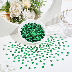 プラスチック製のスパンコールビーズ6000個  半カップ状のスパンコールビーズ  中ハート孔  グリーン  6~7x0.5mm  穴：1mm&nbsp;PVC-PA0001-01C