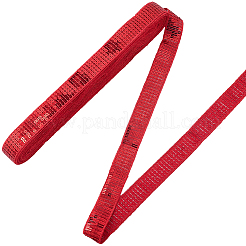 ポリエステル、PVC スパンコール レース トリム リボン  服装アクセサリー  レッド  25x0.5mm&nbsp;OCOR-WH20050-015D