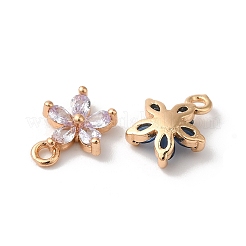 真鍮製チャーム  ガラスと  花  ゴールドカラー  ミックスカラー  10x8x4mm  穴：1.2mm&nbsp;KK-C062-023G
