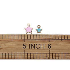 合金と真鍮のエナメルチャームセット  スター  ミックスカラー  68x52x11mm&nbsp;ENAM-TA0001-10