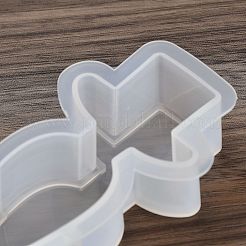 シリコンモールド  燭台飾り  エポキシ樹脂工芸品  ホワイト  150x63x23mm  内径：135x51mm&nbsp;LS-SIMO-M002-02C