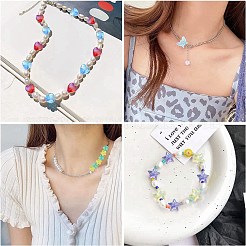 310個5スタイルの透明アクリルビーズ  ab色メッキ  ラウンド  ミックスカラー  7~13x7~15x3~6mm  穴：1.4~2mm&nbsp;MACR-CJ0001-65