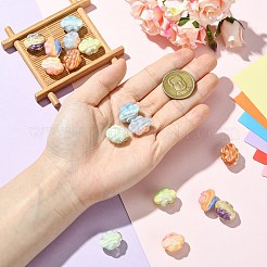 8色ツートン透明アクリルビーズ16個  手描きのビーズ  雲  キラキラパウダー＆エナメル入り  ミックスカラー  14.5x19x13.5mm  穴：2.2mm  2個/カラー&nbsp;OACR-CJ0002-53