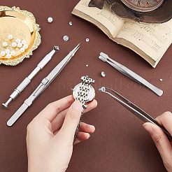 小さな部品を拾うための4つのスタイルのステンレス製ピンセットと4つの爪のピックアップツール4個  ステンレス鋼色  10.5~16.5x0.85~1.1x0.15~1cm  1個/スタイル&nbsp;STAS-UN0039-16